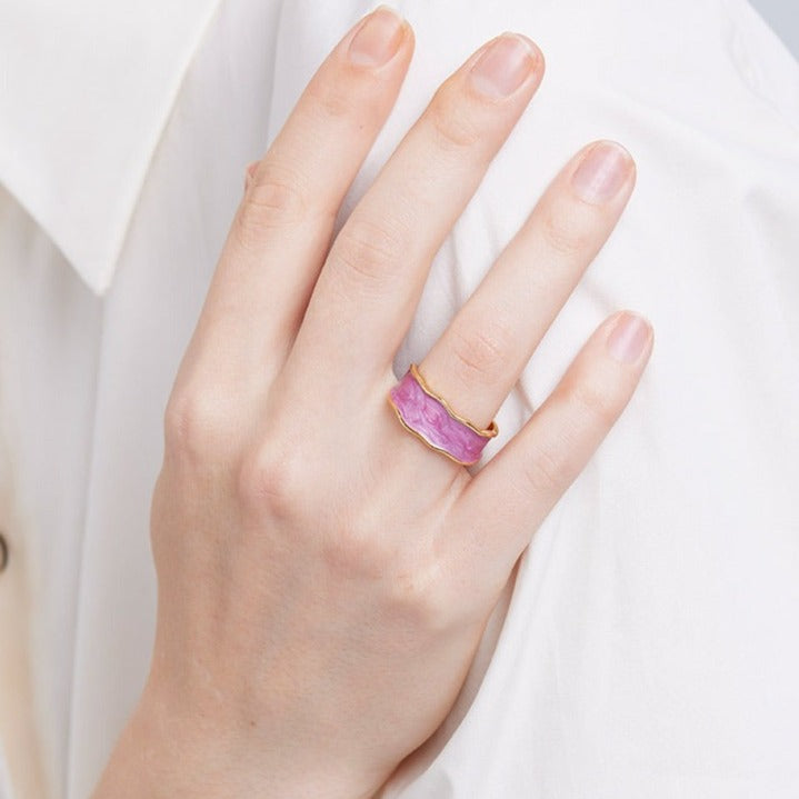 Enamel Charm Open Ring - Zafari Studio Jewelry